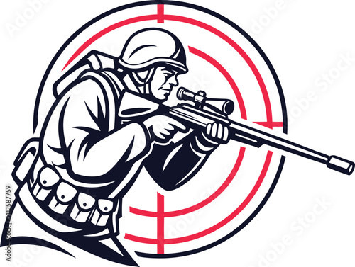 A Silhouetted Soldier Sniper, Ready for Action
