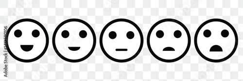 Rating Faces. satisfaction rating expression vector. face, emote, symbol, illustration.