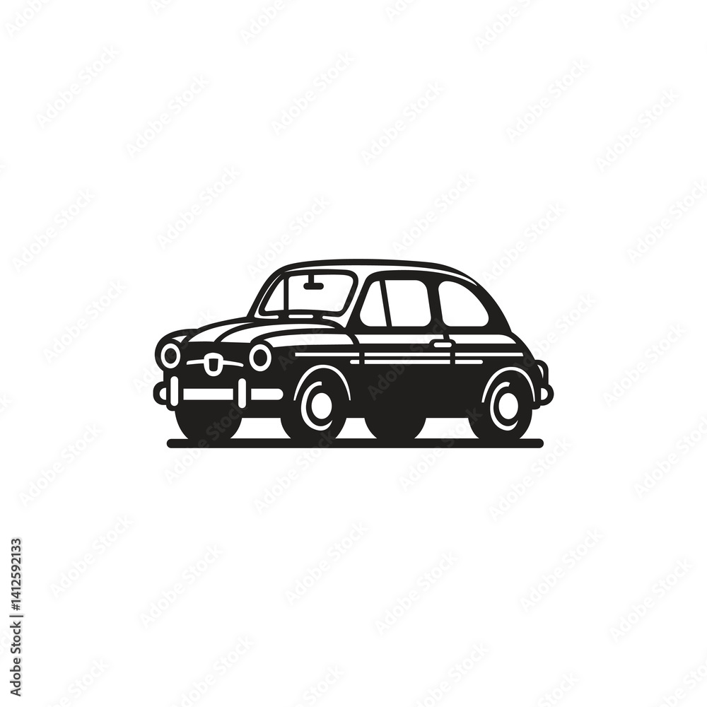 Obraz premium Black and white Car icon vector