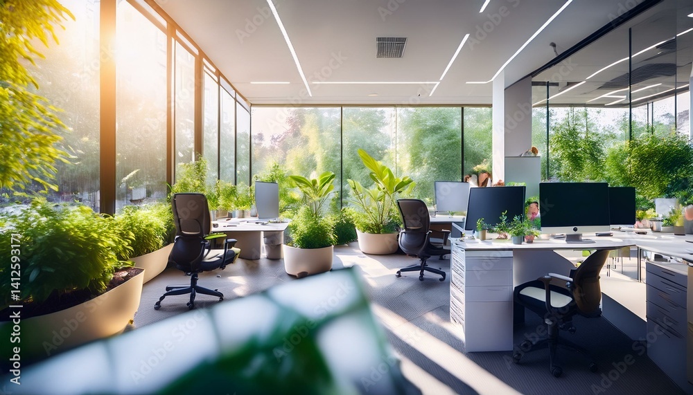 Fototapeta premium nature modern office building