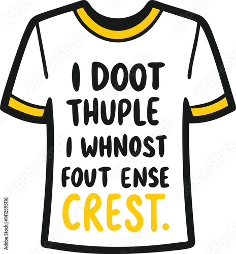 Cartoon-style graphic t-shirt design featuring a humorous French phrase.