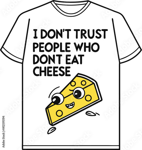 Cartoon-style graphic t-shirt design featuring a humorous French phrase.