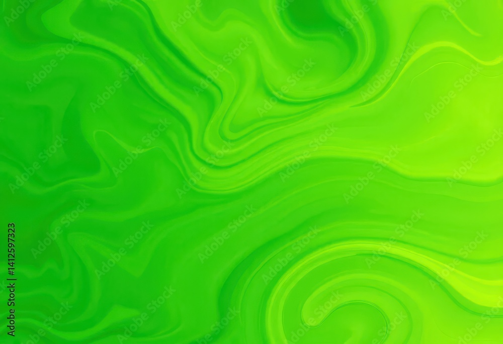 Obraz premium Swirling chartreuse and light green abstract aerial view, gradient effect, contemporary, fantasy