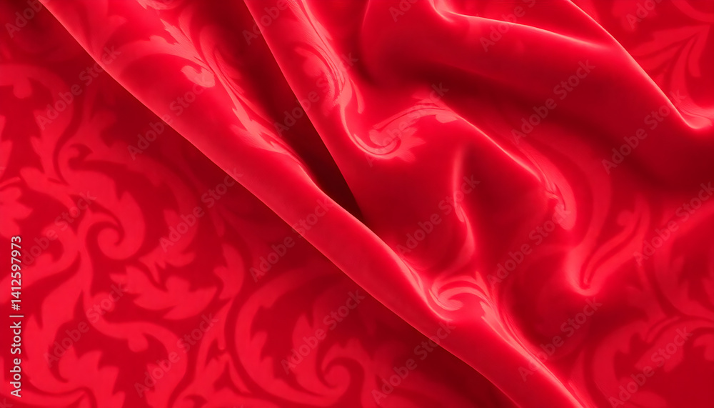 Obraz premium red fabric with a pattern on it