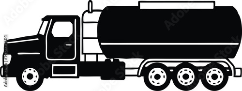 Simple Vector Illustration of a Tanker Truck
