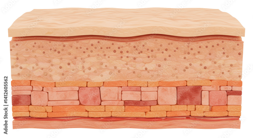 Fototapeta premium Isolated human skin cross section