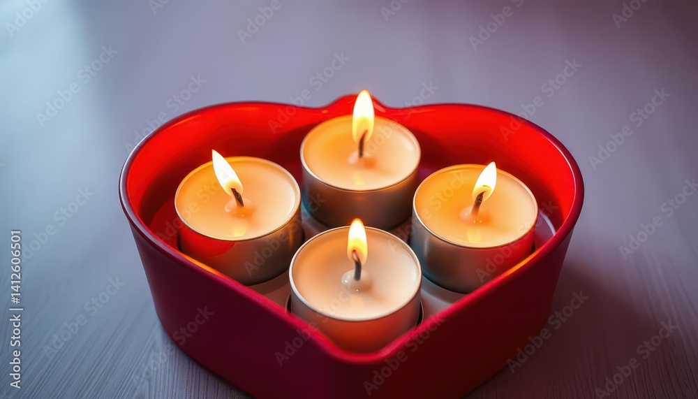 Three candles nestled in a heart-shaped container , spa, glass Three candles nestled in a heart-shaped container , spa, glass
