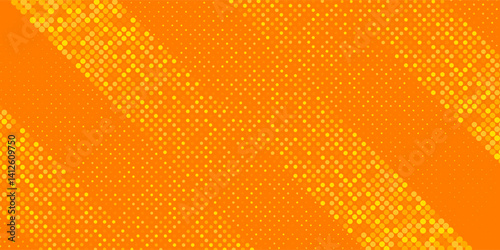 yellow abstract background. Bright orange halftone comic background with a dotted gradient pattern. Retro pop art style texture with vibrant yellow tones.