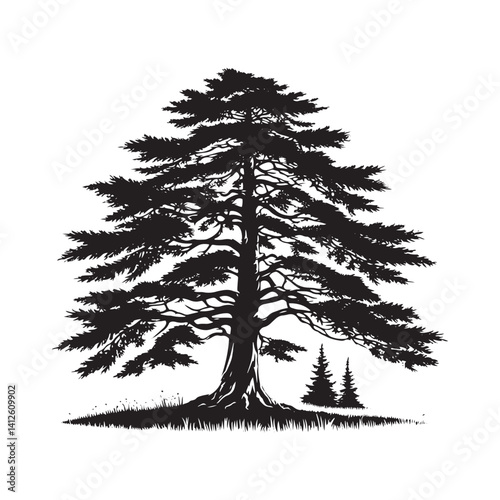 Minimalist Larch Tree Vector - Larch Tree Art - Larch Tree Design - Larch Tree Illustration.