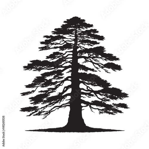 Minimalist Larch Tree Vector - Larch Tree Art - Larch Tree Design - Larch Tree Illustration.