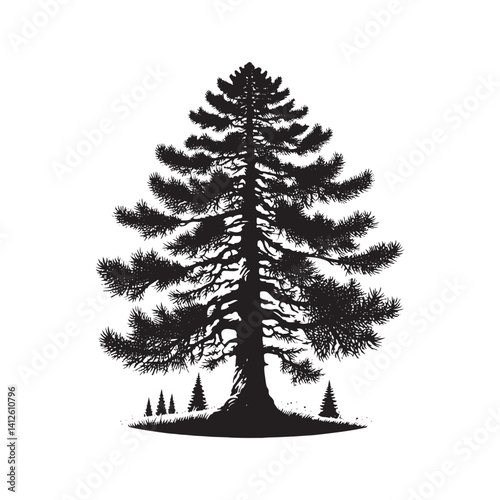 Minimalist Larch Tree Vector - Larch Tree Art - Larch Tree Design - Larch Tree Illustration.