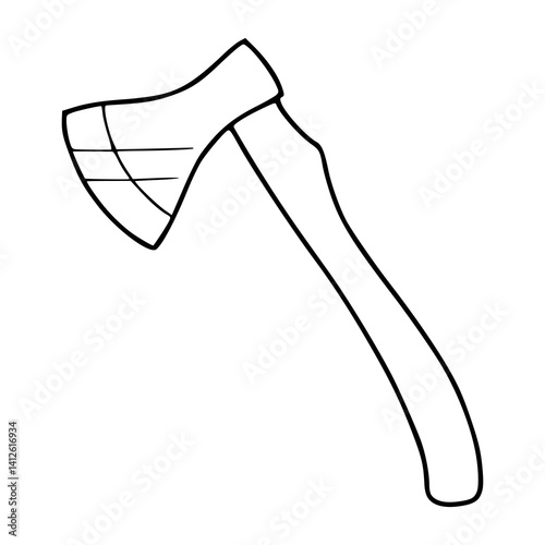axe line art illustration