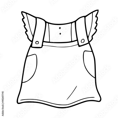 cute children's outfit line art