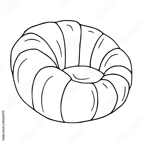 circular meditation pillow line art