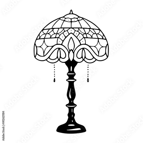 stained glass lamp illustration