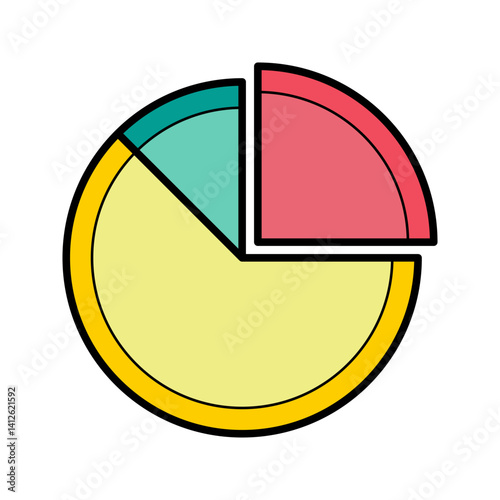 pie chart icon vector - data analysis, market share, finance and business report infographic