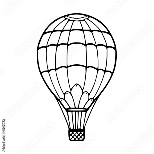 hot air balloon line art