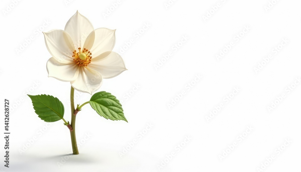 Obraz premium Single, delicate sapling, isolated on pure white , photography, simple, close-up