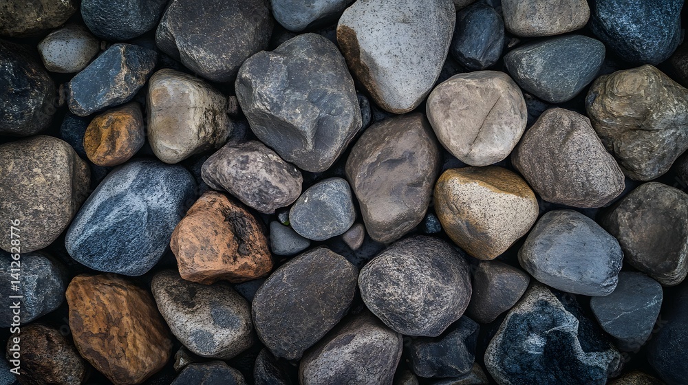 Pile of smooth colorful rocks filling the frame in a close-up shot. Pile of smooth colorful rocks filling the frame in a close-up shot.