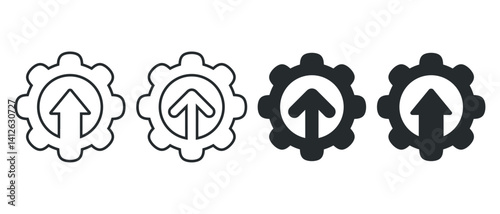 Production growth, operational excellence icon. Illustration vector