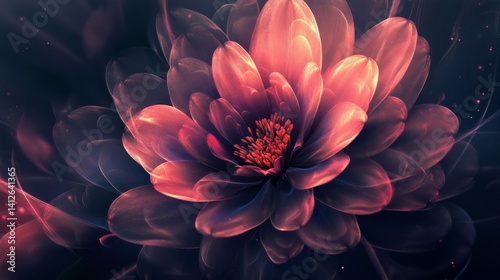 Vibrant sunset over tranquil mountain lake with dramatic cloud reflections in ultra-high resolution