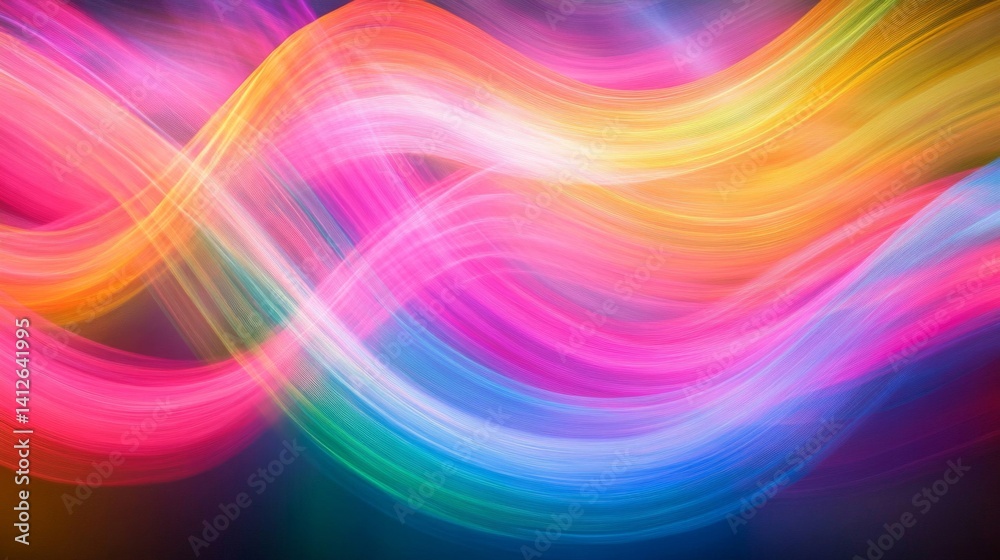 Obraz premium Abstract Colorful Swirling Waves Background