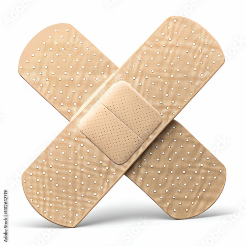 Bandage icon 3D rendering isolated on white background for healthcare and medical design purposes
