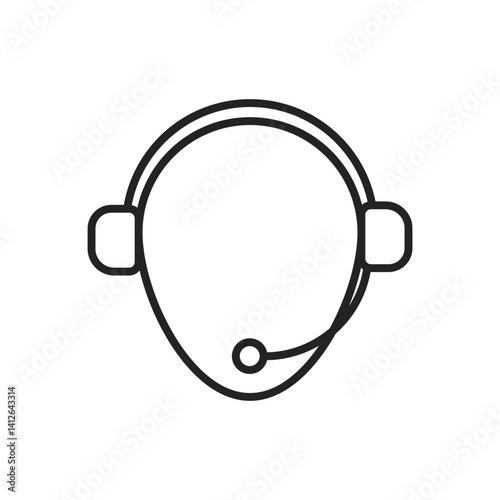 Operator service headset as an client's call for support center illustration. Vector icon in flat style