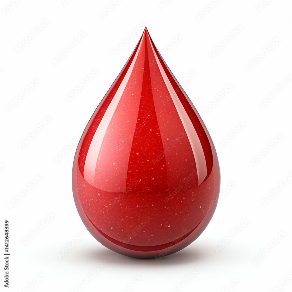 Obraz premium Blood Drop Icon 3D Illustration Isolated with Transparent Design for Medical Use 
