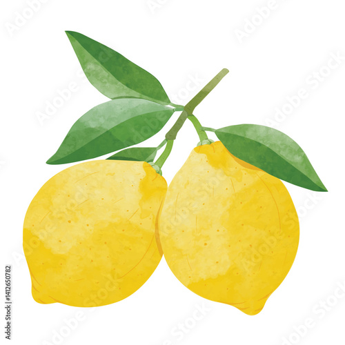 Lemon Design elements. watercolour style vector illustration.
