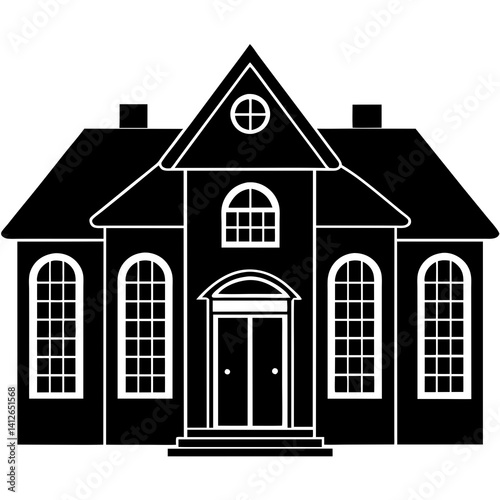 beautiful european house with wood doors and plast 