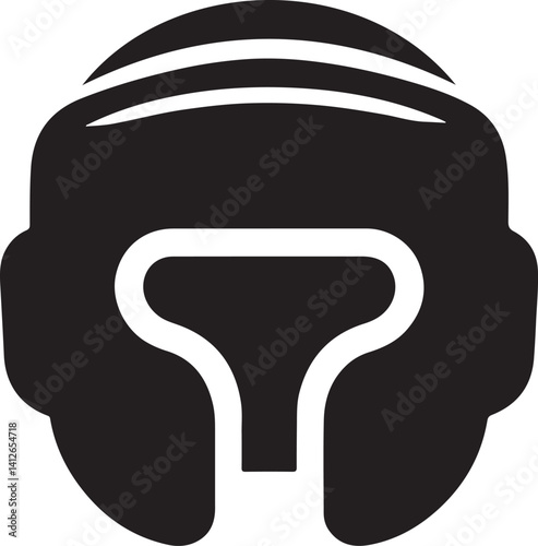Boxing Helmet Silhouette Icon Vector Artwork