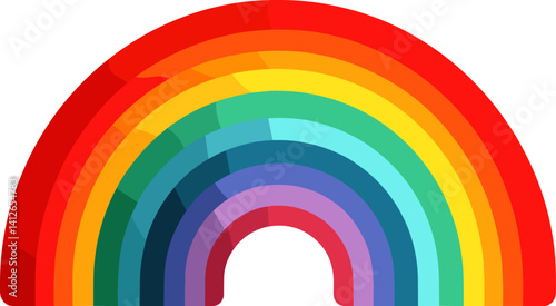 Bold rainbow vector illustration with deep shadows, vibrant colors and overlapping translucent shapes