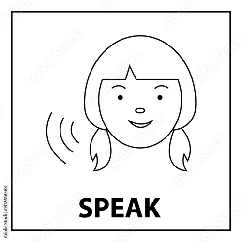 A diagram-card to help an autistic child navigate the work process. Speak