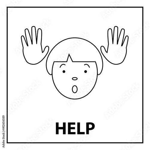 A diagram-card to help an autistic child navigate the work process. Help