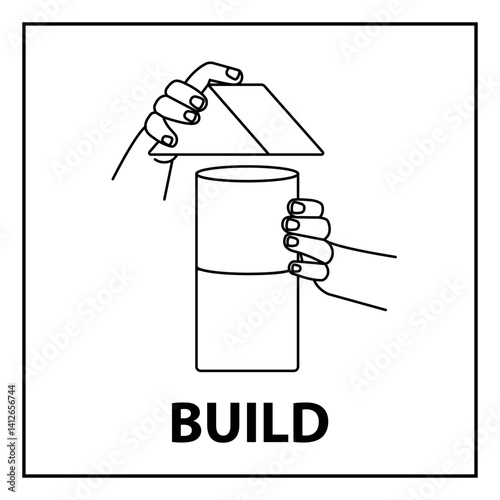 A diagram-card to help an autistic child navigate the work process. BUILD