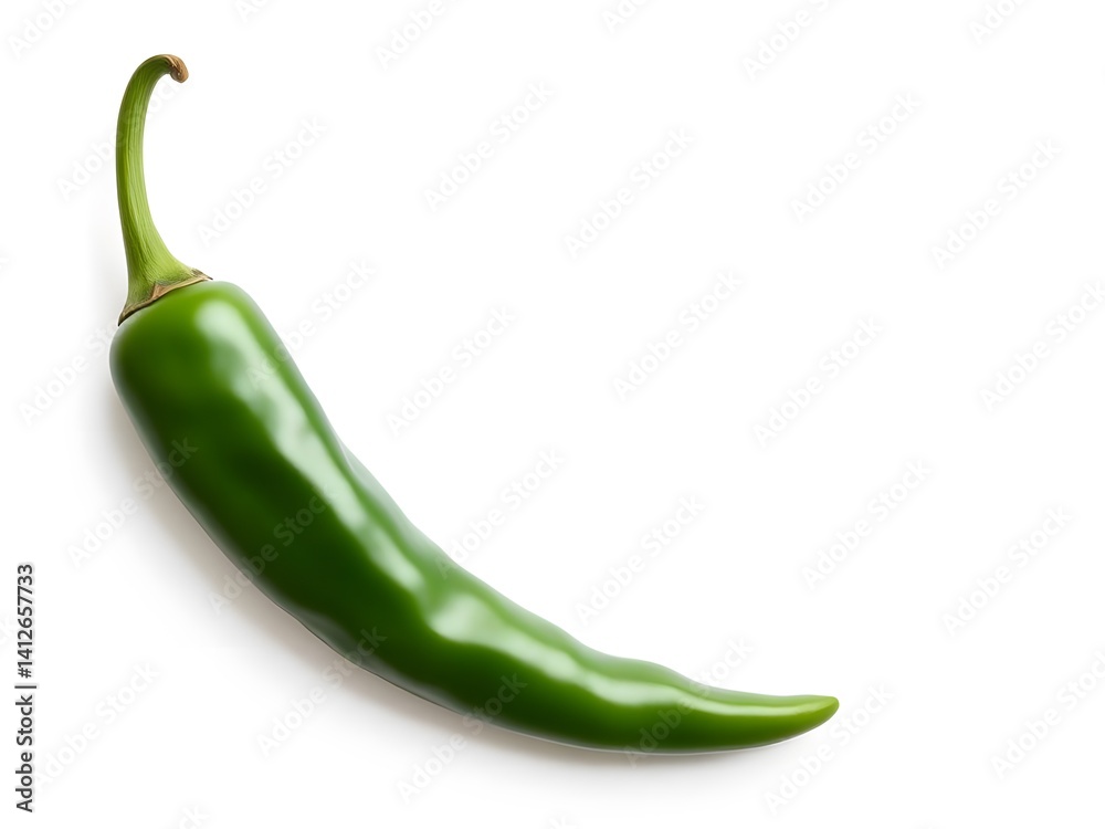 Fresh Green Chili Peppers Isolated on White Background – High-Resolution Stock Image for Food and Culinary Projects Fresh Green Chili Peppers Isolated on White Background – High-Resolution Stock Image for Food and Culinary Projects
