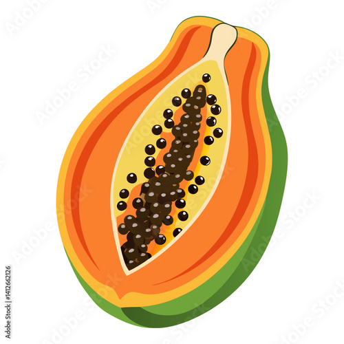 papaya on white