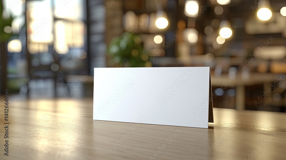 Minimalist White Business Card on Table Minimalist White Business Card on Table