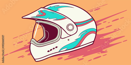 Motocross Helmet Illustration