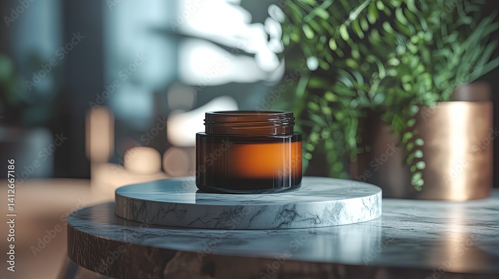 Elegant Candle Illuminating Marble Table Setting Elegant Candle Illuminating Marble Table Setting