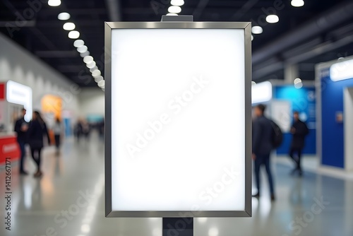 Blank billboard placed in a convention center hallway