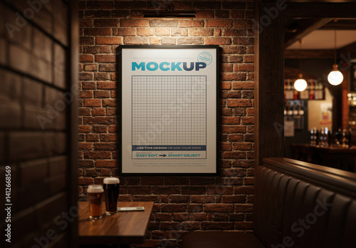 Vertical Poster Mockup Craft Beer Bar