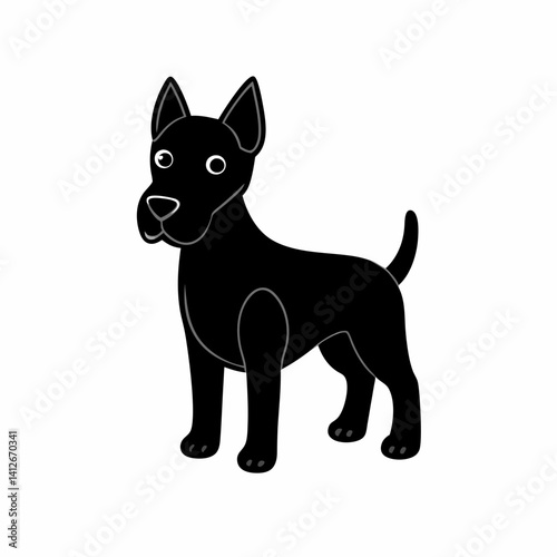 great dane silhouette black vector icon white back