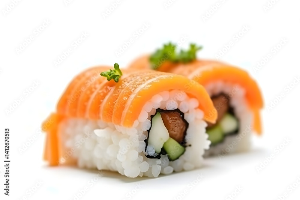 California Roll Sushi Isolated on White Background California Roll Sushi Isolated on White Background