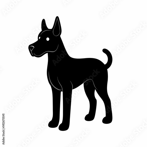 great dane silhouette black vector icon white back
