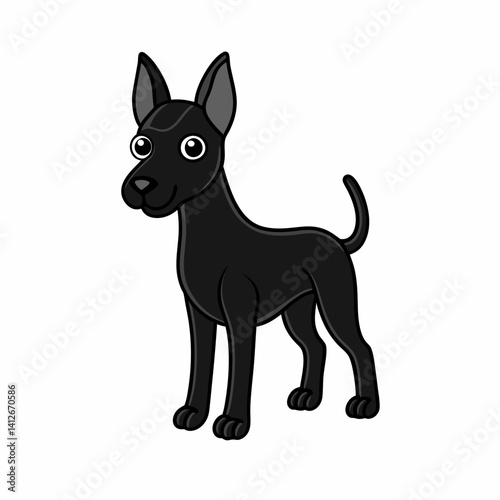 great dane silhouette black vector icon white back