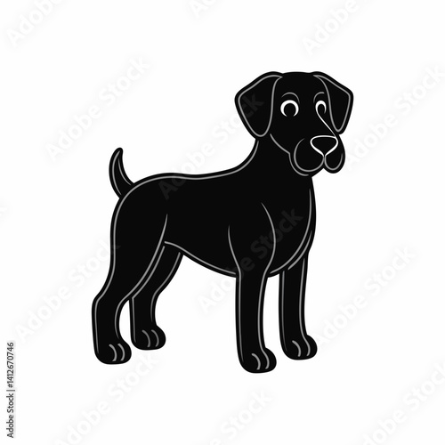 great dane silhouette black vector icon white back