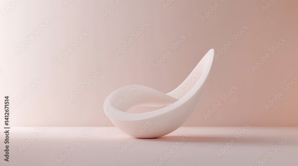 Elegant and Minimalist White Sculpture on Soft Pink Background Elegant and Minimalist White Sculpture on Soft Pink Background