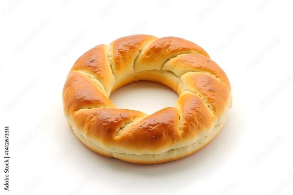 Fresh simit bread on white background Fresh simit bread on white background